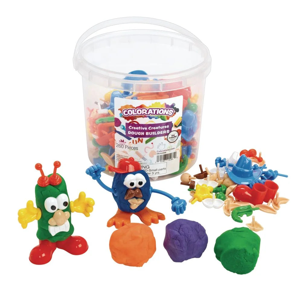 Anywise Creative Creatures Dough Builders, 260 Pieces, Body, Person, Eyes, for Kids, Screen-Free Play Time | Multi-Color - Anywise