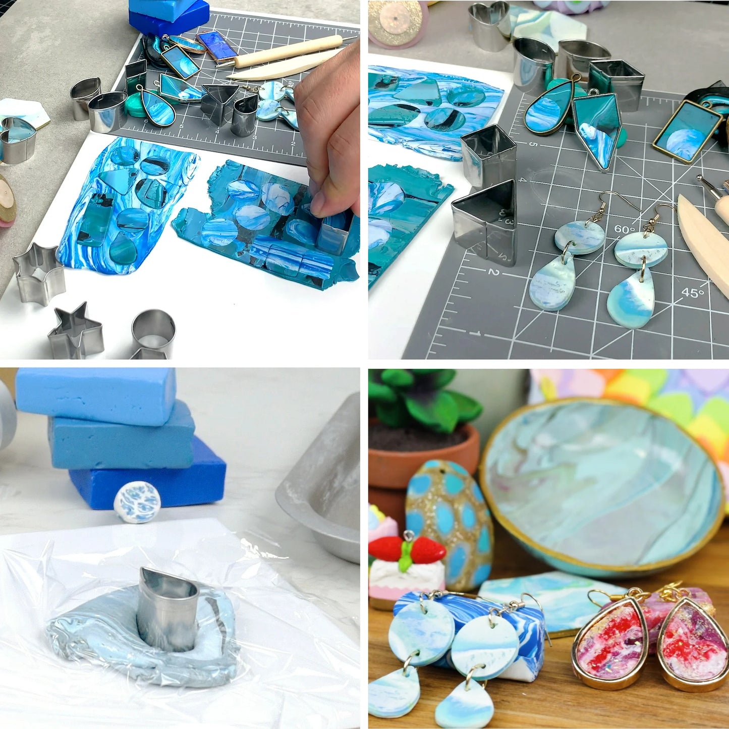 Anywise Art Elements Mini Clay Cutters 12ct Premium Stainless Steel Clay Tools Craft Kit - Anywise