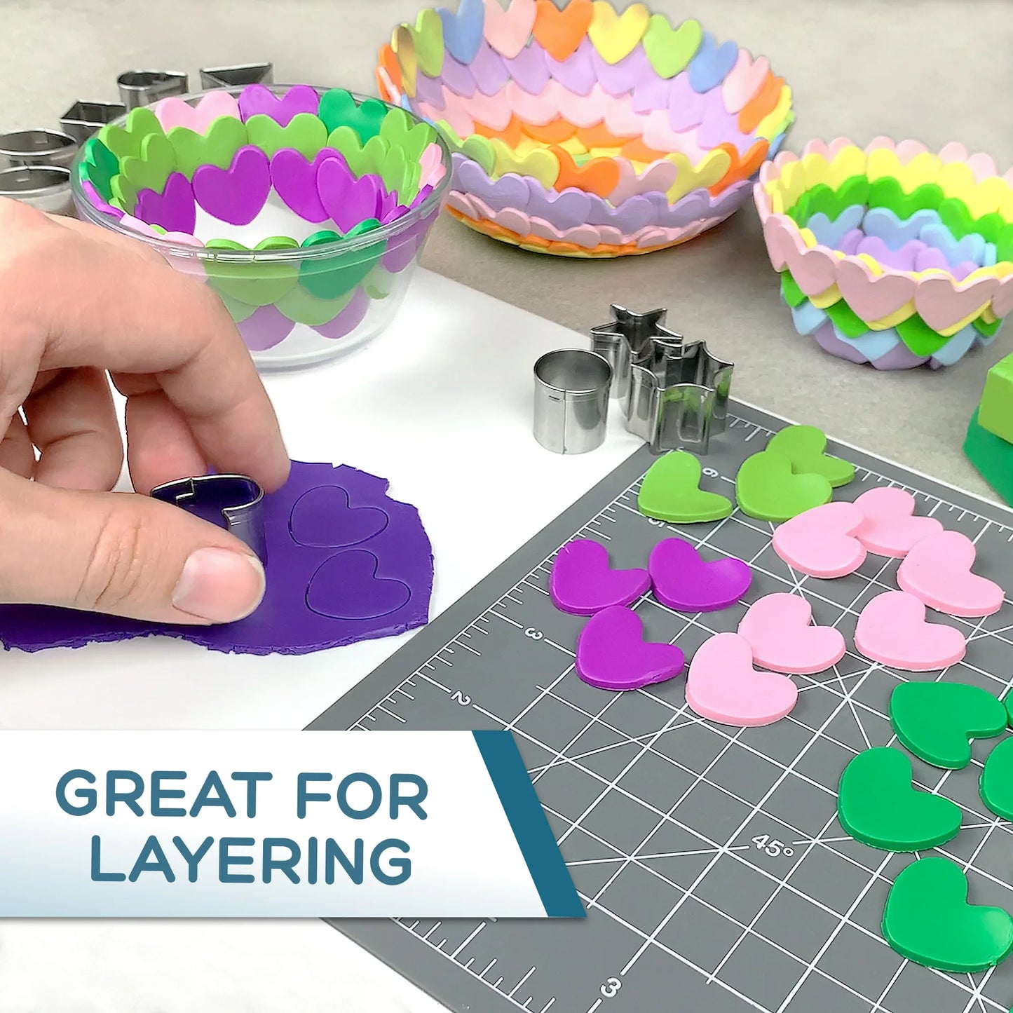 Anywise Art Elements Mini Clay Cutters 12ct Premium Stainless Steel Clay Tools Craft Kit - Anywise