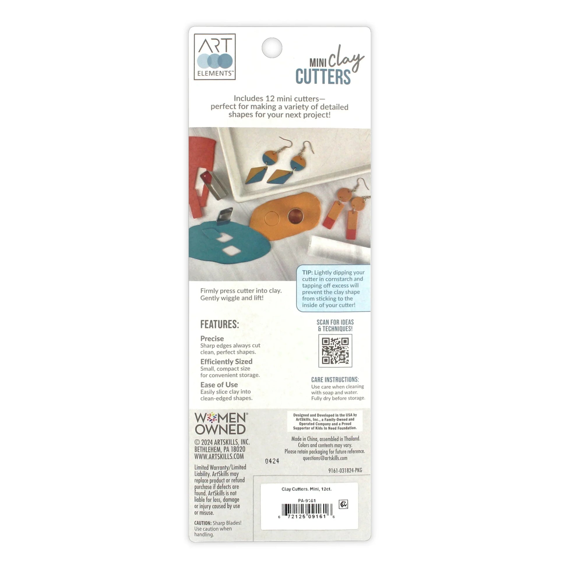 Anywise Art Elements Mini Clay Cutters 12ct Premium Stainless Steel Clay Tools Craft Kit - Anywise
