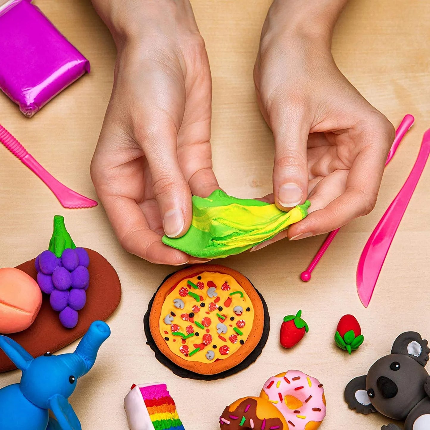 Air Dry Clay for Kids- 36 Colors Super Light Modeling Clay, Magic Foam Clay with 3 Sculpting Tools, Soft Arts Clay Easter Gift for Boys & Girls 4+ - Anywise