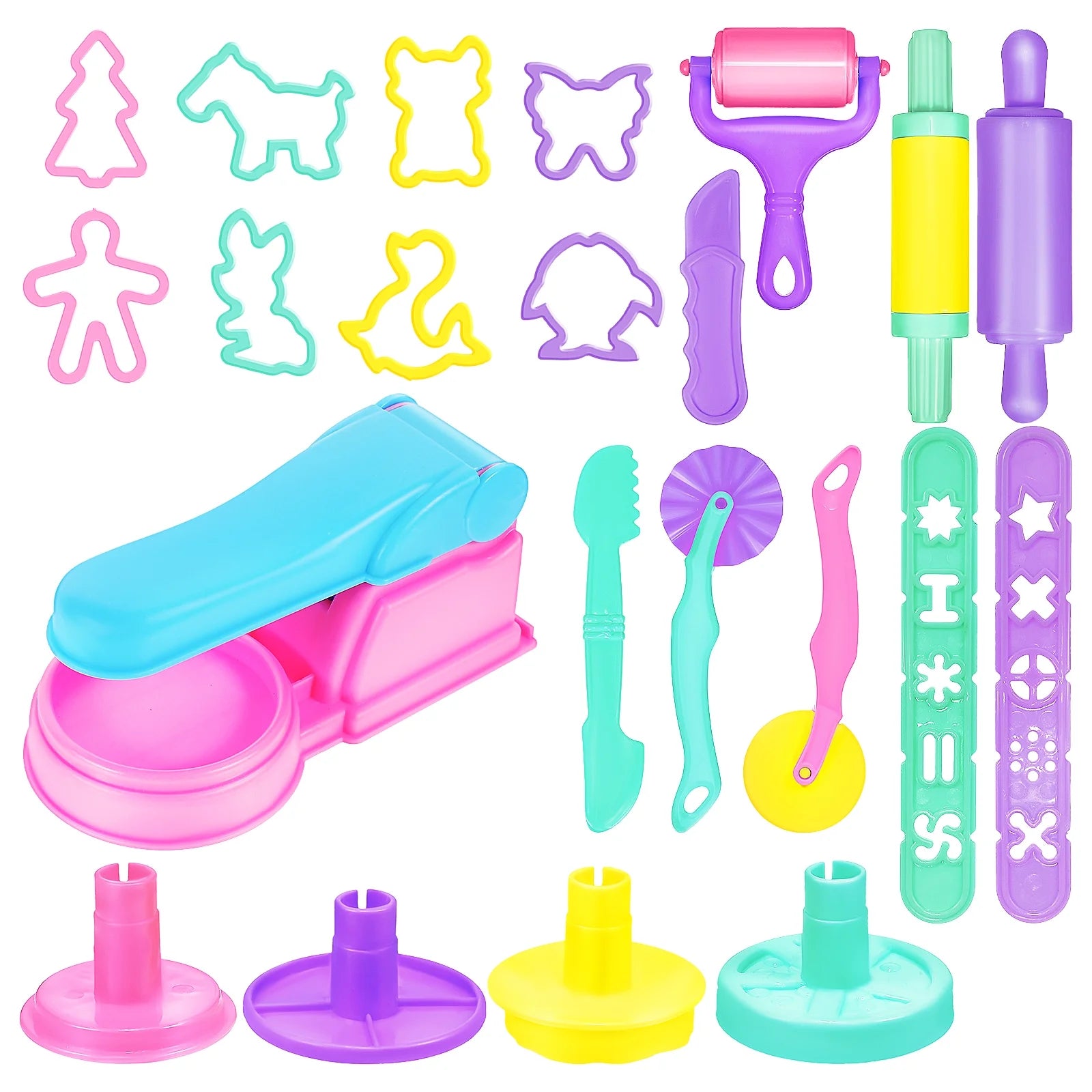 22pcs Tools Kit Mold Plastic Molds Animal Maker Clips Clay Modeling Tool Kit - Anywise