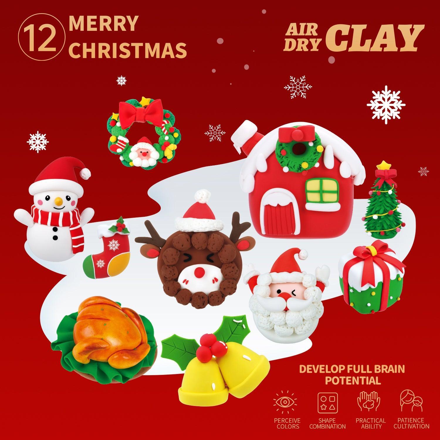 Air Dry DIY Clay Kits - Merry Christmas Modeling Clay | Clay DIY Air Dry Kits - Anywise