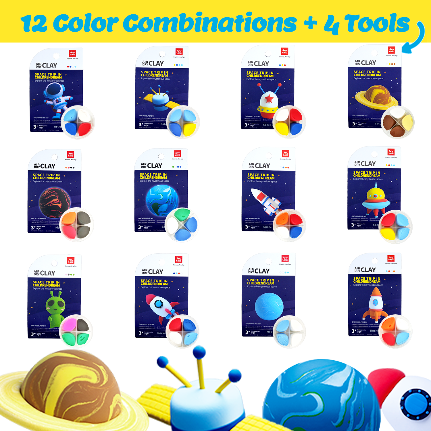 Children's Dream Star Air Dry Clay Kits | Clay DIY Air Dry Kits - Anywise