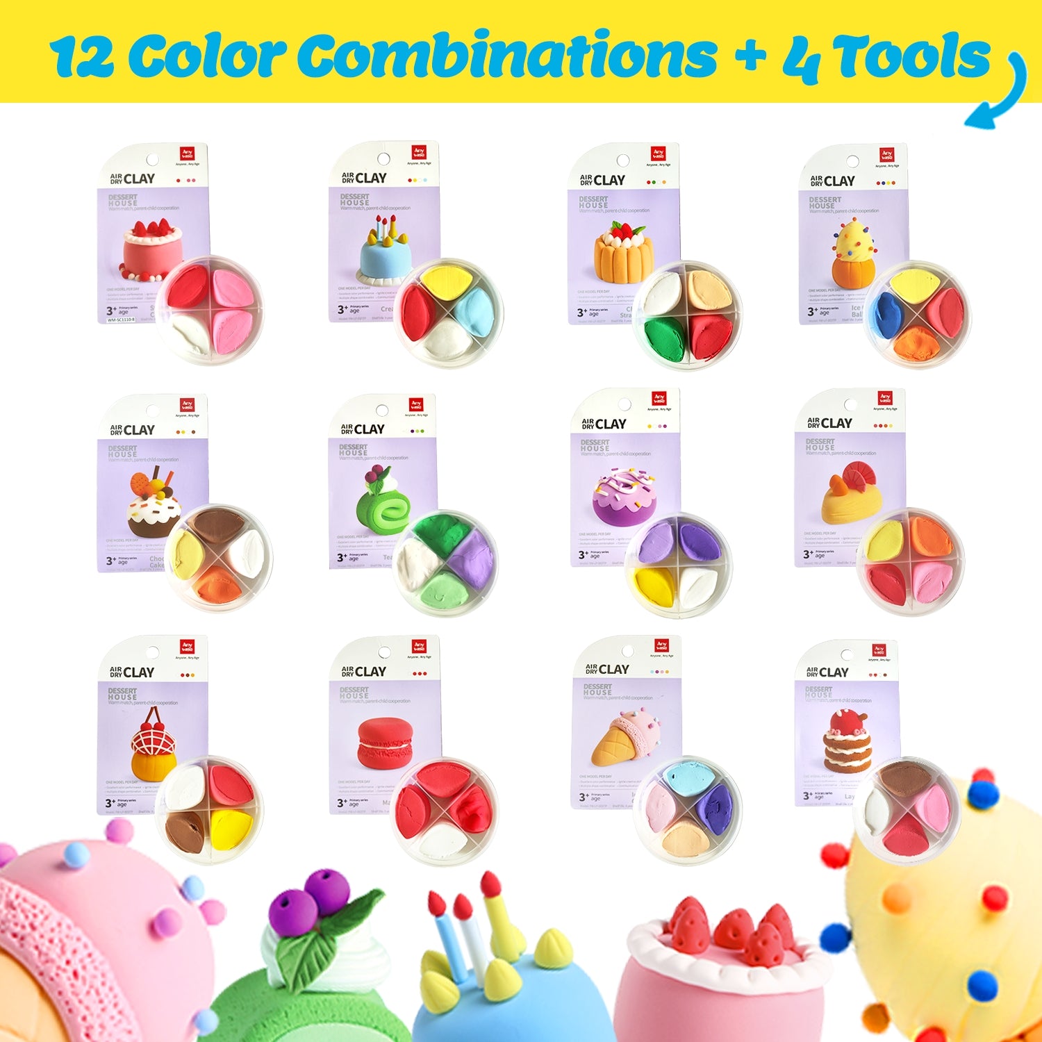 Dessert House Air Dry Clay Kits | Clay DIY Air Dry Kits - Anywise