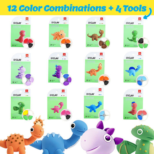 Jurassic Dinosaurs Air Dry Clay Kits | Clay DIY Air Dry Kits - Anywise