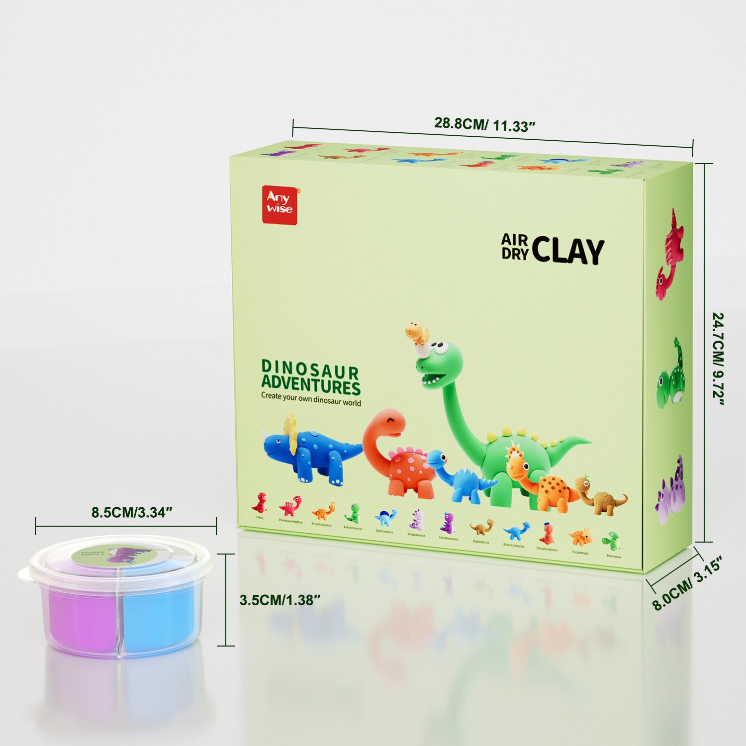 Jurassic Dinosaurs Air Dry Clay Kits | Clay DIY Air Dry Kits - Anywise