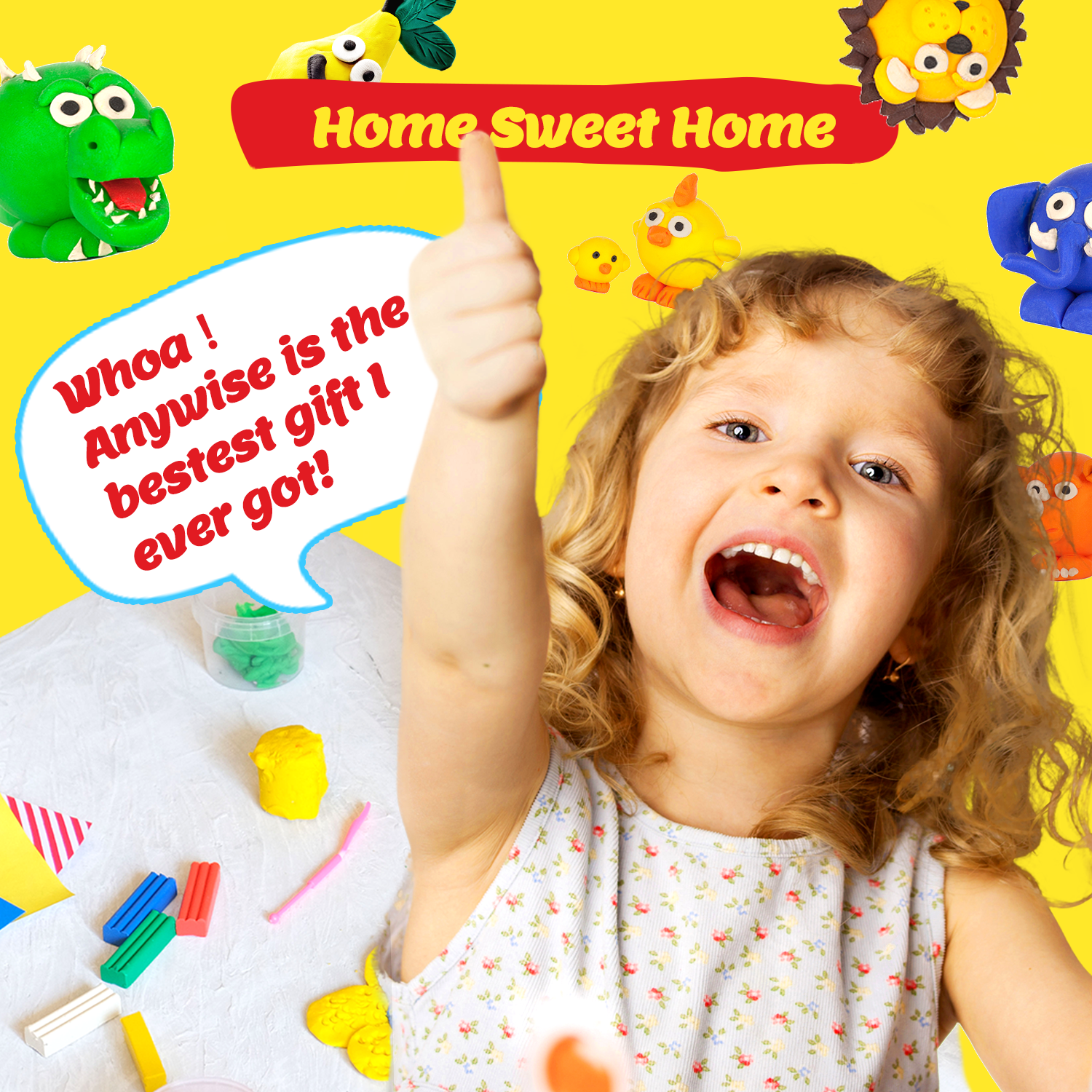 Air Dry Clay Kit for Kids, Modeling DIY Magic Clay, Creative Art Children Gift, Sculpting Tools,Super Soft and Light Foam, Individual Box, Safe Craft Toy for Boys Girls - Anywise