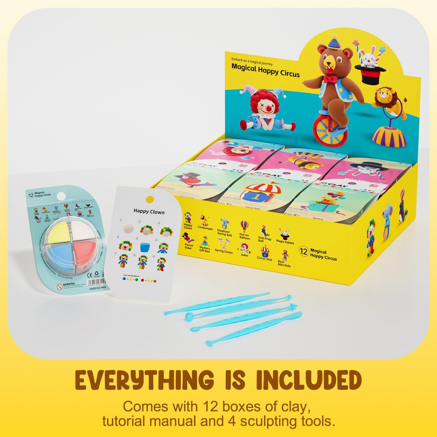 Air Dry Clay Kit - Circus Modeling Clay | Clay DIY Air Dry Kit - Anywise