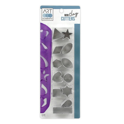 Anywise Art Elements Mini Clay Cutters 12ct Premium Stainless Steel Clay Tools Craft Kit - Anywise