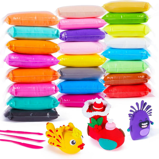 Anywise Air Dry Clay Kit, 24 Colors Modeling Clay with Tools, Safe and Non-Toxic, Ideal Gift for Kids - Anywise