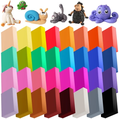 Polymer Clay Set 32 Colors Small Block Oven Bake Clay Non-Toxic Molding DIY Clay for Kids, Artists (Softer) - Anywise