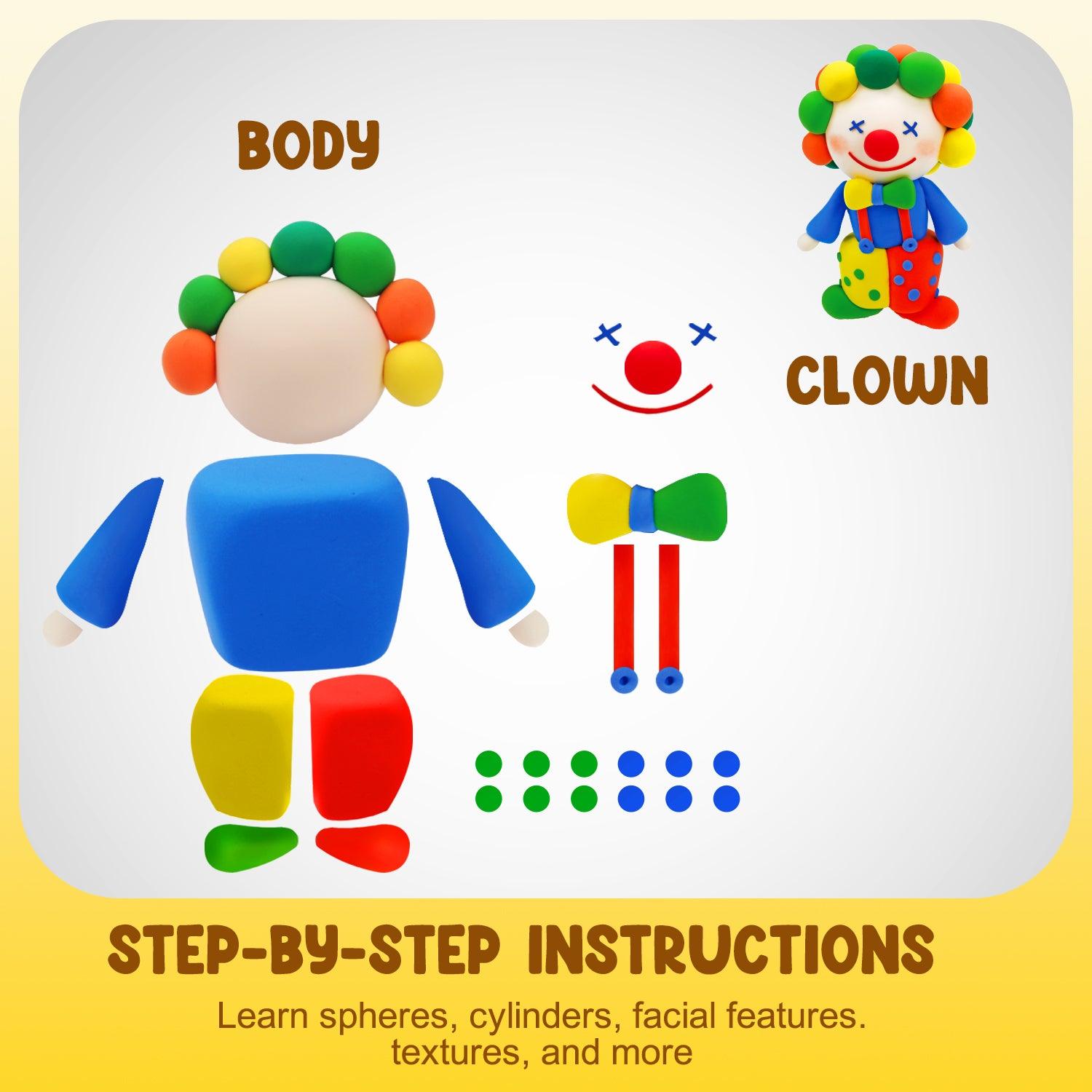 Air Dry Clay Kit - Circus Modeling Clay | Clay DIY Air Dry Kit - Anywise